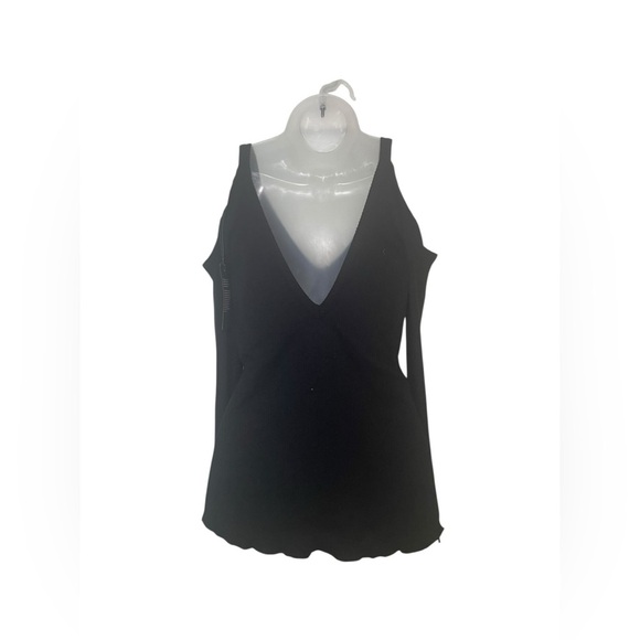 Chaser Cold Shoulder Black Ribbed Top Small NWT - Picture 2 of 5